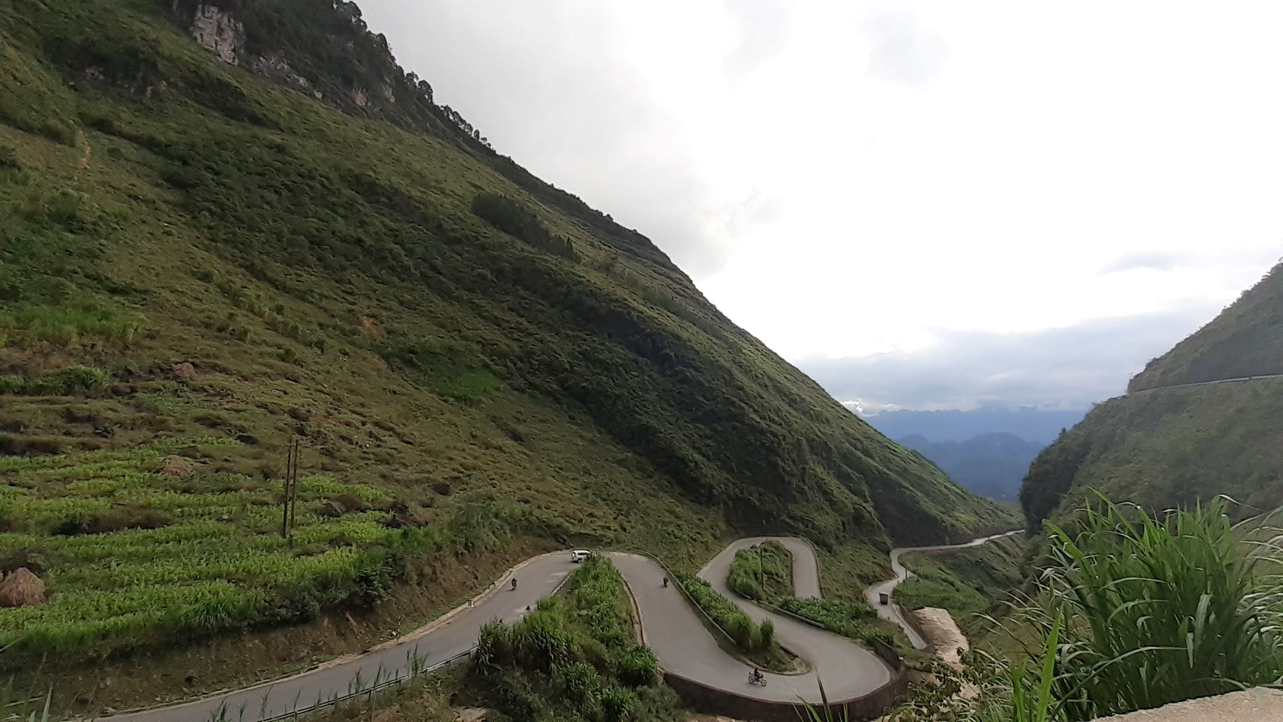 Winding mountain road during travel in Southeast Asia