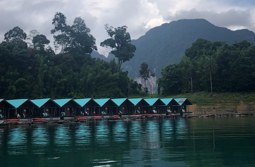 Floating bungalow accommodation on Cheow Lan Lake in Khao Sok National Park