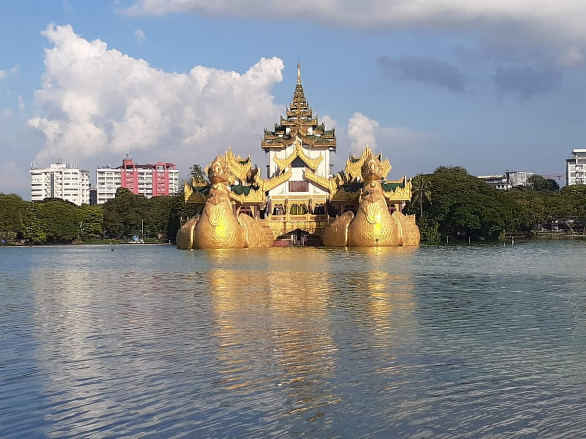 Karaweik Palace on Kandawgyi Lake in Yangon, Myanmar