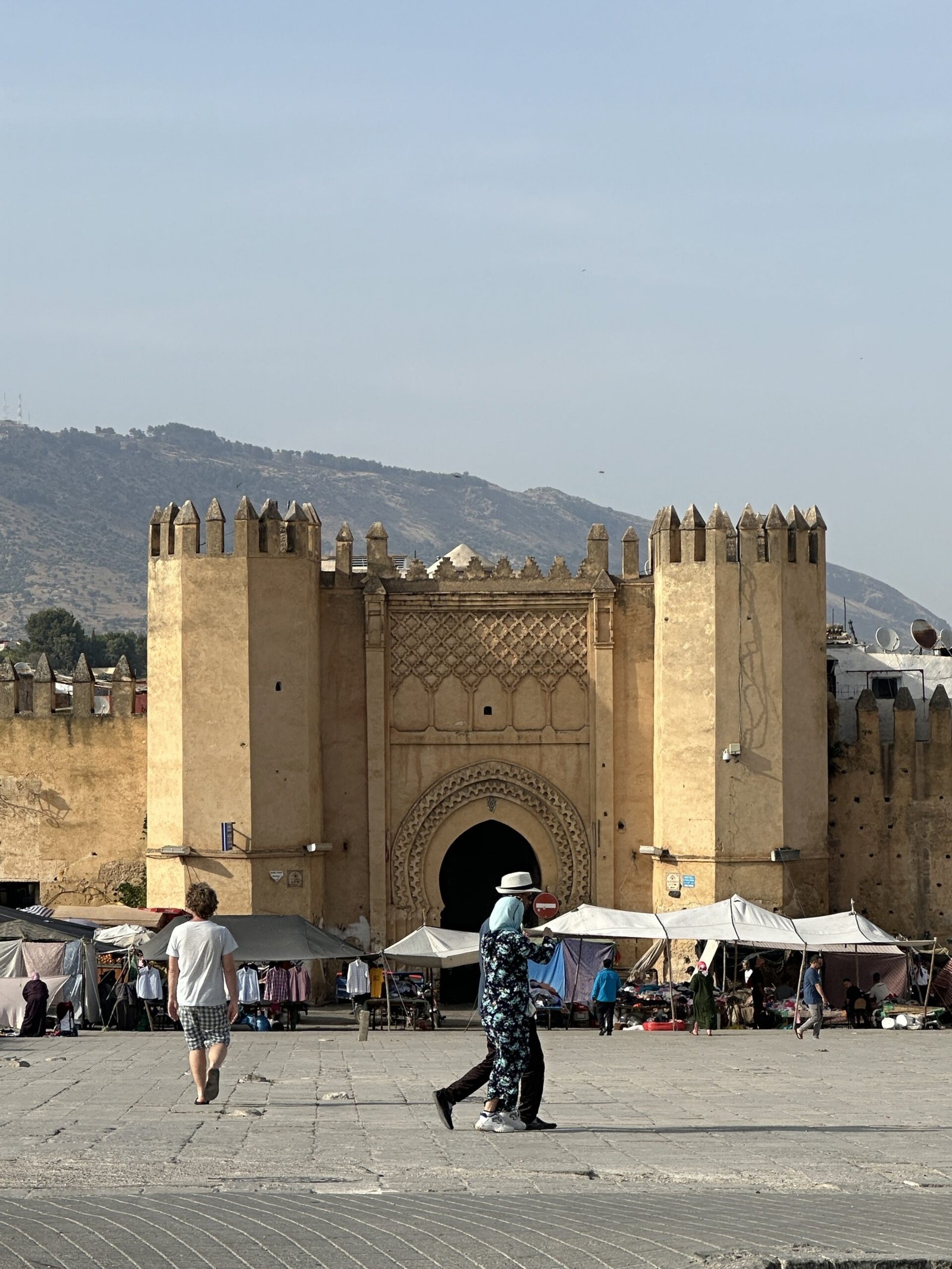 Old city gate and market, Fez, Morocco