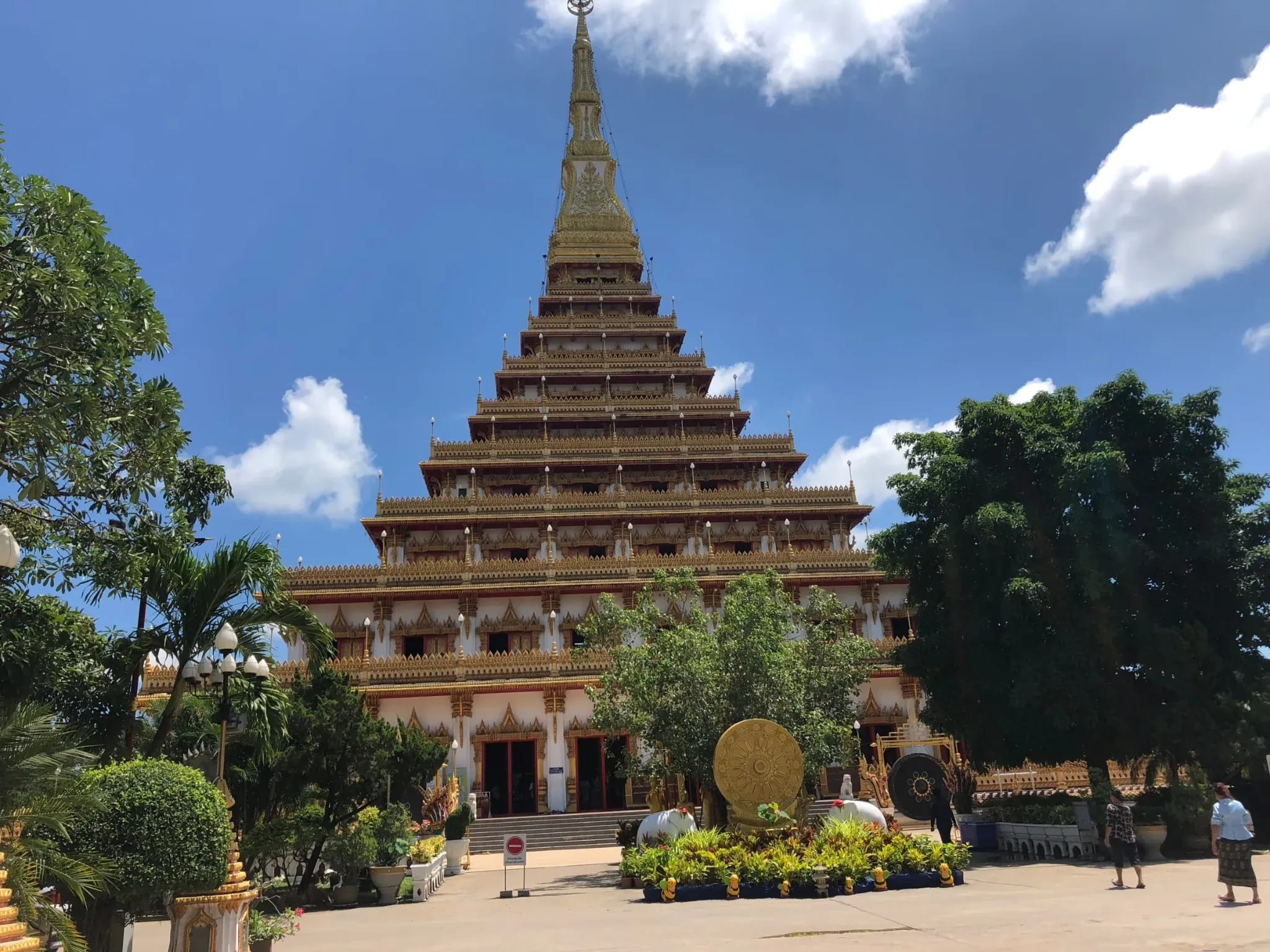 Wat Nong Waeng temple in Khon Kaen, Thailand under a blue sky